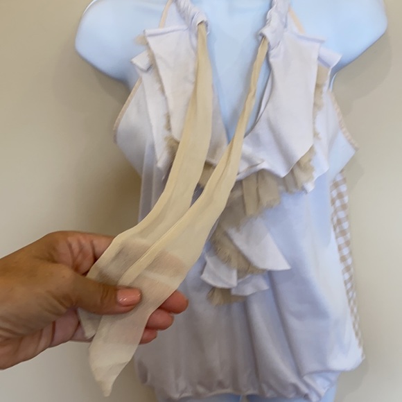 ANTHROPOLOGIE ONE SEPTEMBER Gingham Ruffle Tops M - Picture 3 of 10